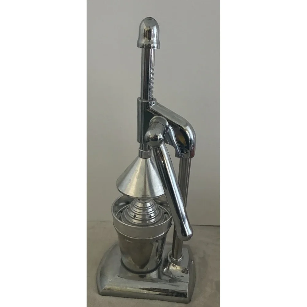 Vintage Commercial Chrome Manual Hand Press Juicer‎ Citrus Heavy Duty